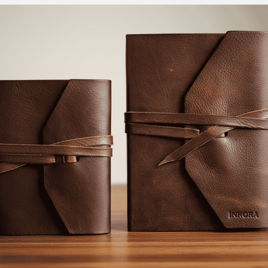 Travel Leather Journal Cover with Wrap Strap – Adventure Refillable Notebook