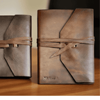 Travel Leather Journal Cover with Wrap Strap – Adventure Refillable Notebook