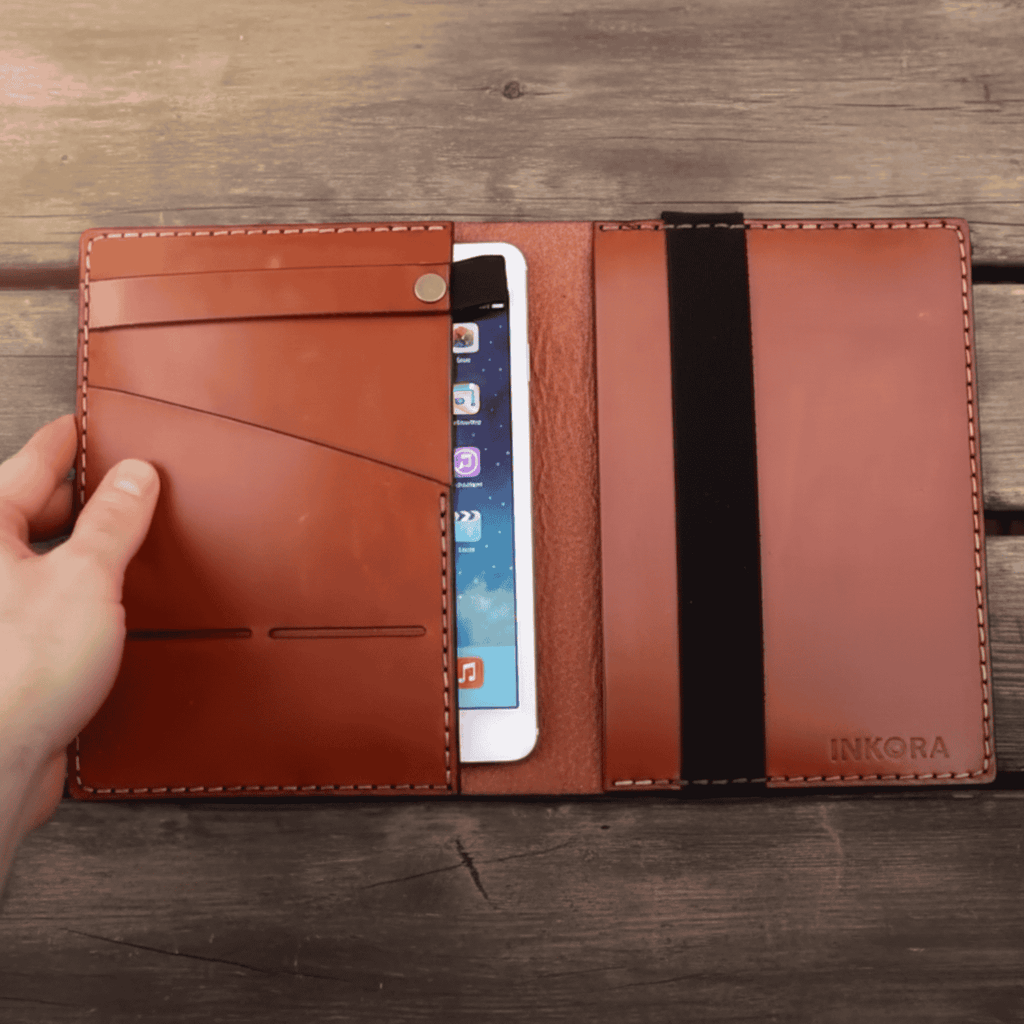 Leather Planner Organizer with Phone Pocket & Card Holder – All-in-One EDC Notebook Cover