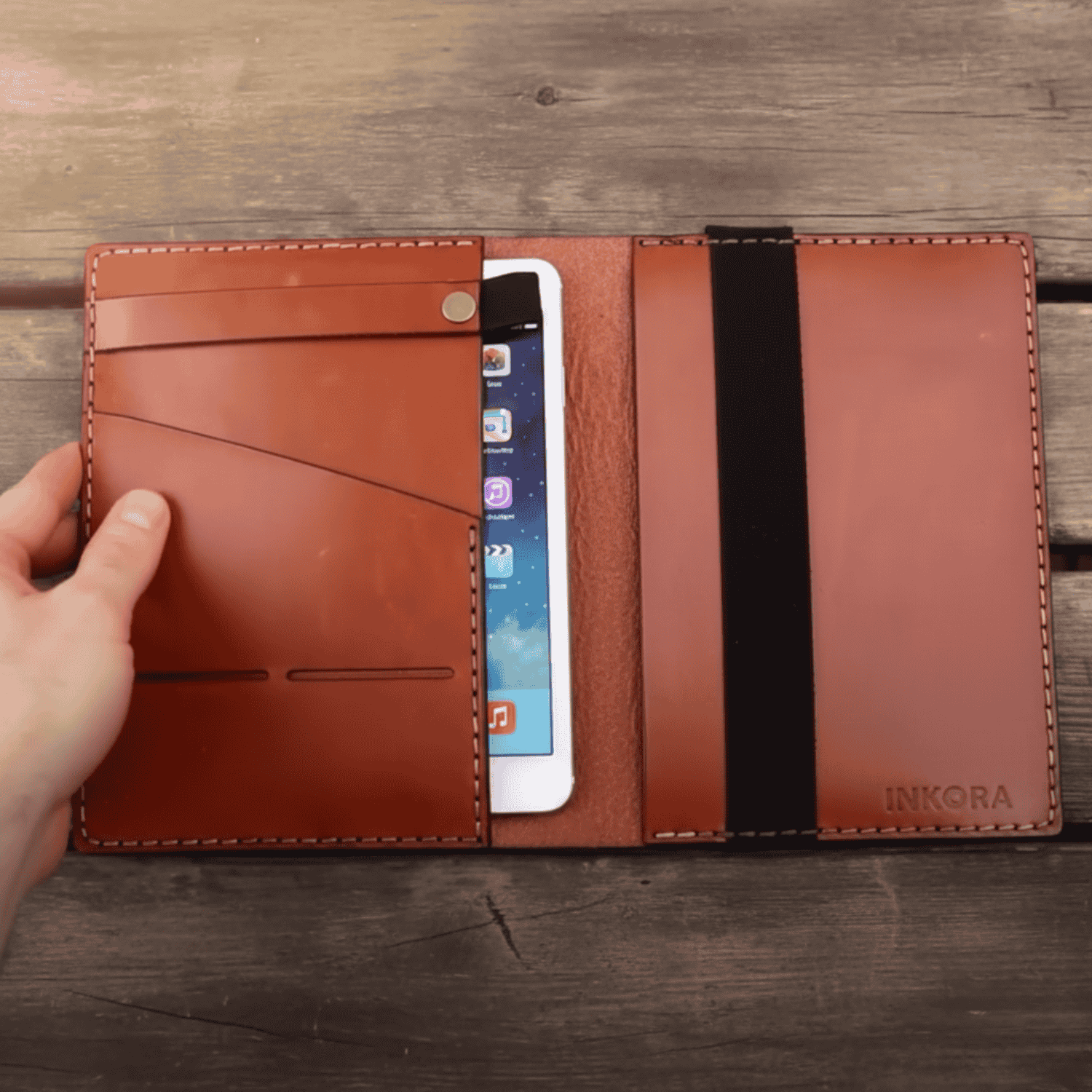 Leather Planner Organizer with Phone Pocket & Card Holder – All-in-One EDC Notebook Cover