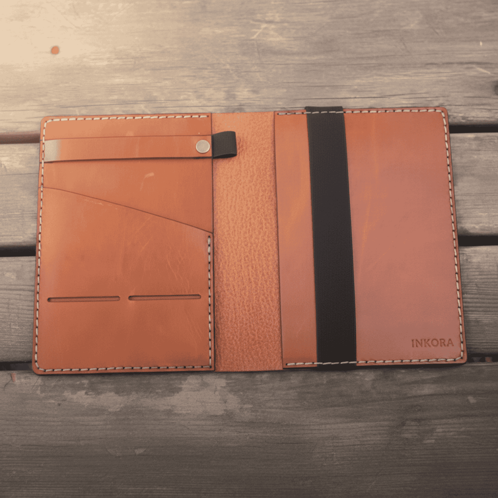 Leather Planner Organizer with Phone Pocket & Card Holder – All-in-One EDC Notebook Cover