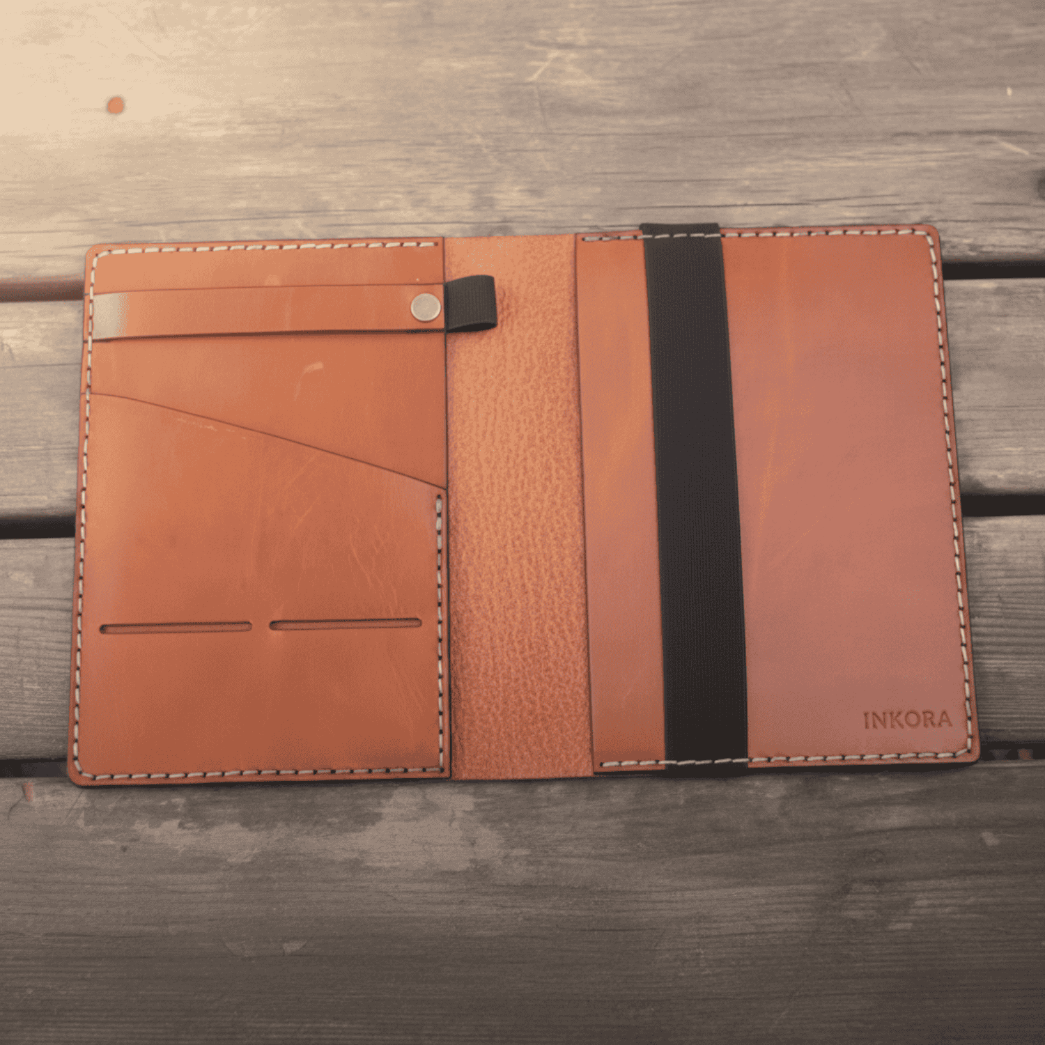 Leather Planner Organizer with Phone Pocket & Card Holder – All-in-One EDC Notebook Cover