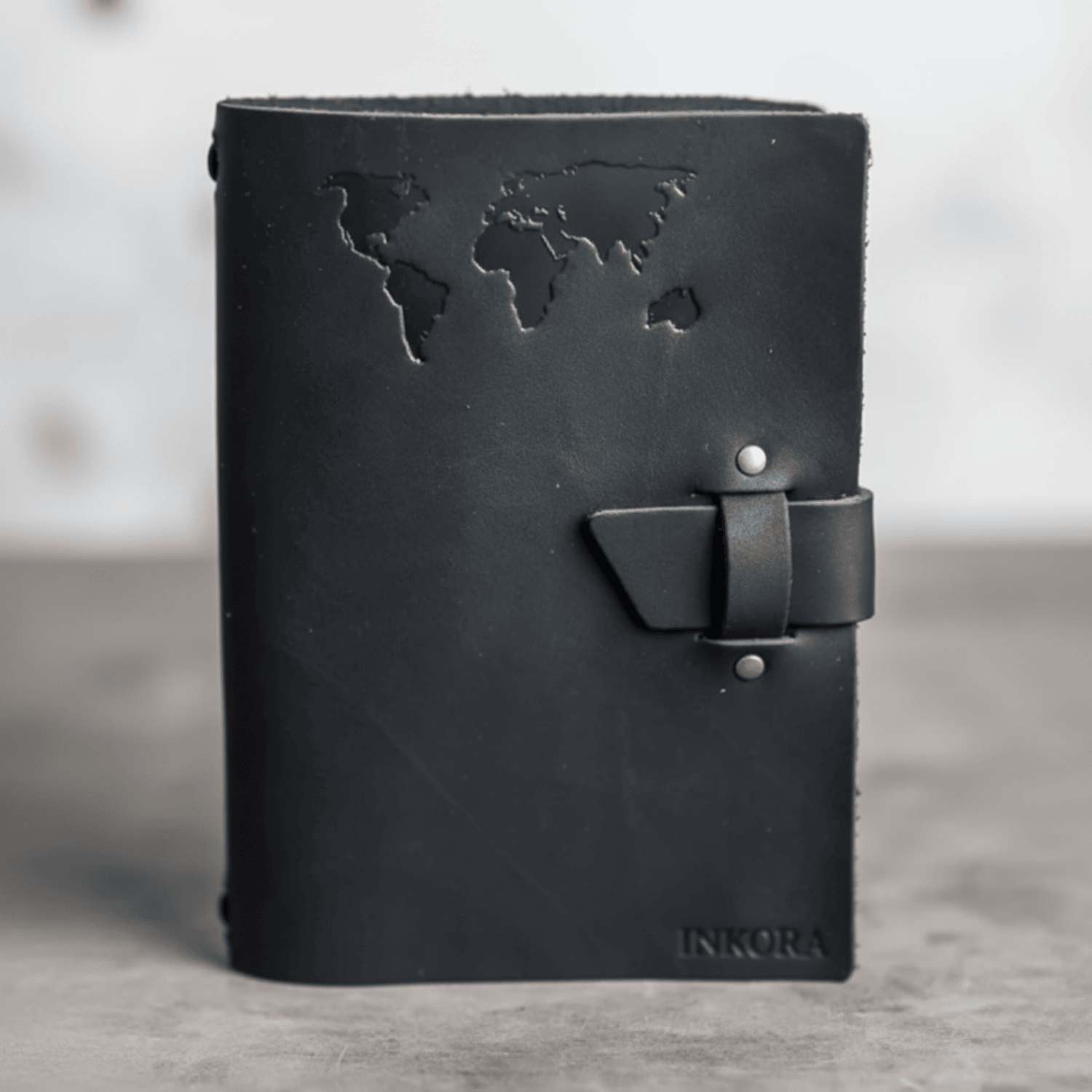 World Map Leather Adventure Journal – Refillable Explorer Notebook