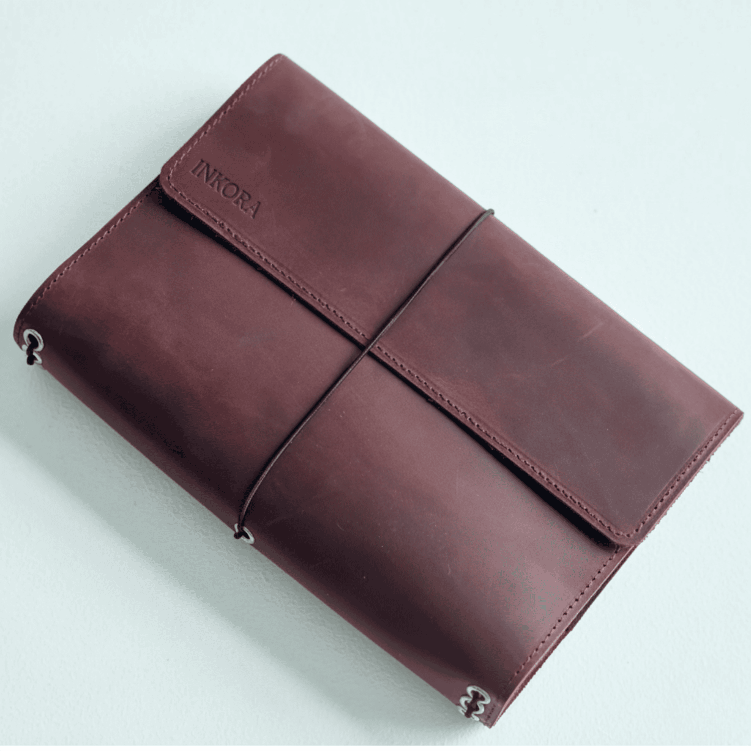Travel Leather Journal Organizer with Elastic Band – Refillable Notebook Cover