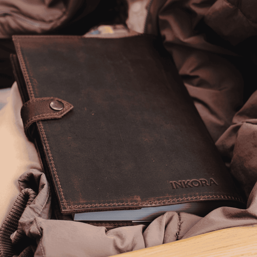 Classic Leather Journal Cover with Snap Closure – Timeless Refillable Notebook