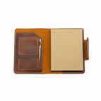 Leather Planner Organizer Cover with Card Holder & Pen Loop – Executive Notebook