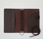 Classic Brown Leather Journal Organizer with Card Slots – Refillable Planner Cover
