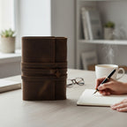 Handcrafted Heritage Leather Journal with Wrap Strap – Artisan Refillable Notebook