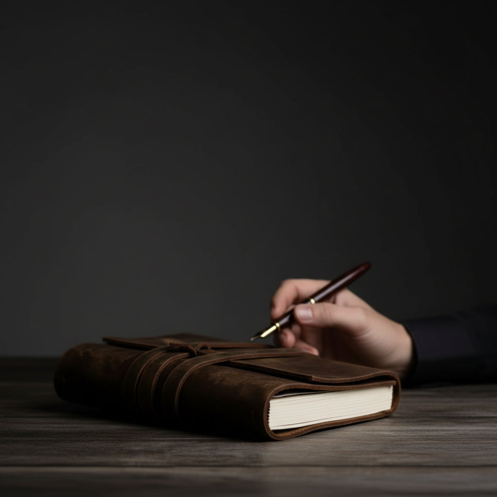Handcrafted Heritage Leather Journal with Wrap Strap – Artisan Refillable Notebook
