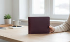 Burgundy Leather Journal Organizer with Card Slots – Executive Refillable Notebook Cover