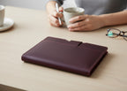 Burgundy Leather Journal Organizer with Card Slots – Executive Refillable Notebook Cover