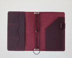 Burgundy Leather Journal Organizer with Card Slots – Executive Refillable Notebook Cover