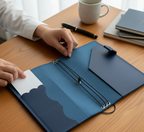 Leather Planner Organizer with Card Slots – Refillable Portfolio Journal Cover