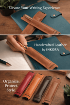 Elastic Leather Pen Holder for Notebook – INKORA Sleeve Pen Loop Organizer